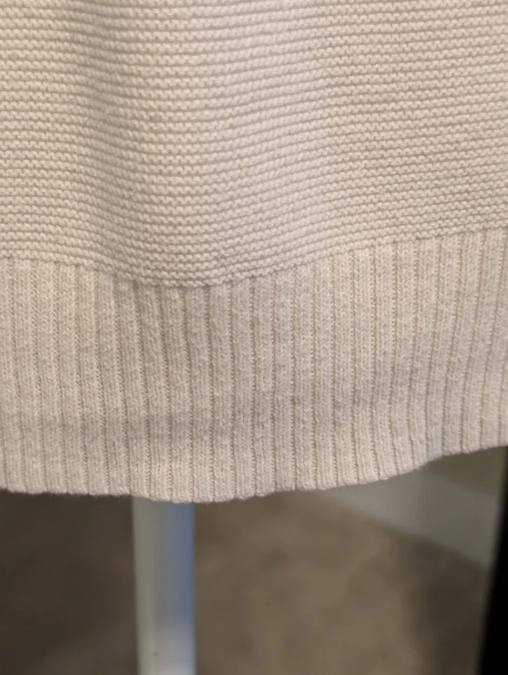 J. Crew Women's Crewneck Sweater in Cream with Horizontal Texture at The Sides